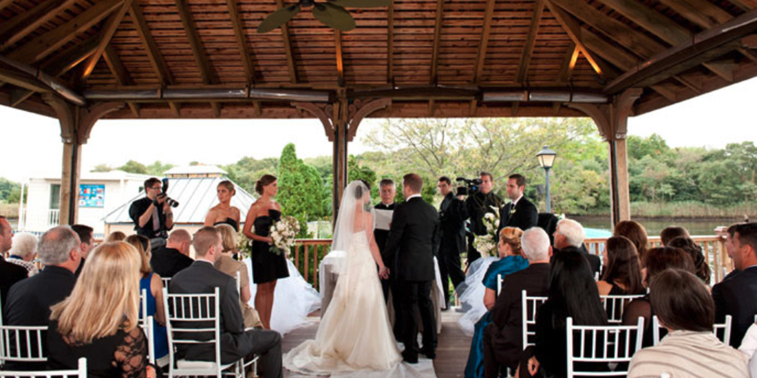 Wedding ceremony at the Riverside Pavilion