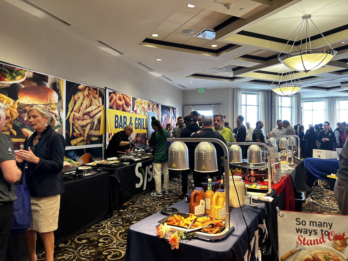 Trade Show with Food and Attendees