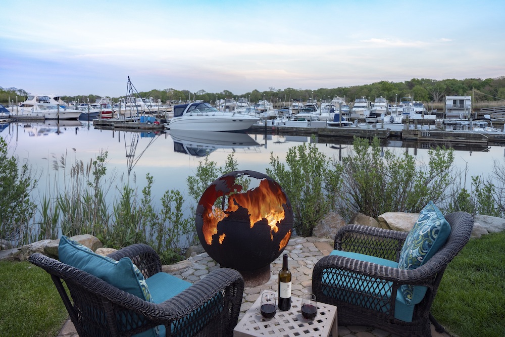 Firepit along river bank